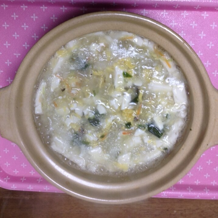 回復期用レシピ豆腐と卵に大根おろしのスープ